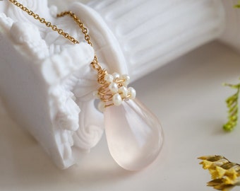 Raquel Pink Chalcedony Necklace