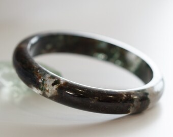 Natural Green Lodolite Quartz Bangle #Q3