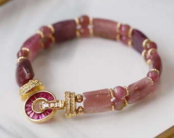 Ecaterina Natural Tourmaline Bangle Bracelet