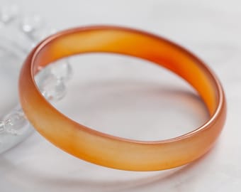 Orange Lace Agate Bangle size 54mm