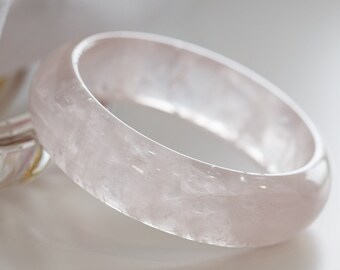 Natural Rose Quartz Crystal Bangle #RQ20