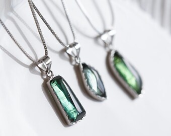 Aila Natural Tourmaline Silver Necklace