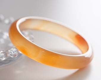 Orange Lace Agate Bangle size 56mm