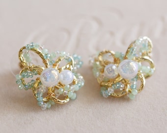 Emmeline Green Crystal Stud Earrings