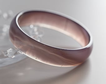 Colourful World! Purple Natural Lace Agate Bangle #A168
