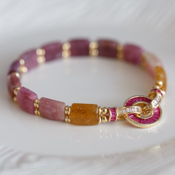 Rosalie Natural Tourmaline Bangle Bracelet