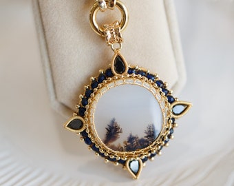 Dendritic Agate Star Pendant Necklace