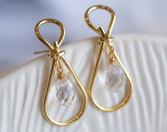 Sasha Natural Quartz Bowknot Earrings