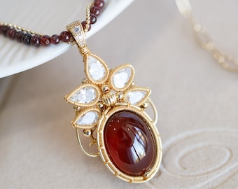 Peyton Natural Garnet Pendant Necklace