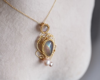 Margot Natural Labradorite Pendant Necklace