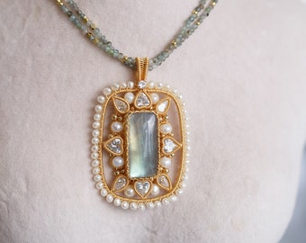 Clarissa Labradorite Aquamarine Necklace