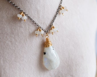 Paloma Moonstone Chandelier Necklace