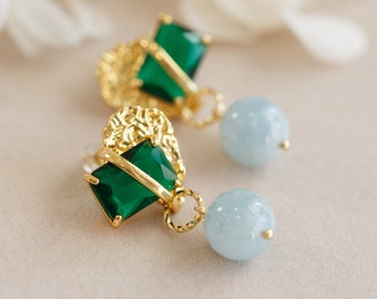 Zayla Aquamarine Earrings