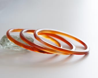 Twinkle Bell Red Agate Stackable Bangle #AT8