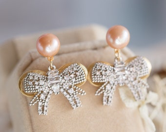 Ayleen Bowknot Pearl Stud Earrings