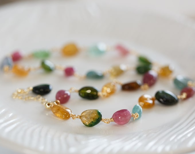 Featured listing image: Oaklynn Rainbow Tourmaline Necklace