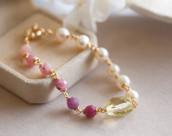 Catarina Ruby Gemstone Link Bracelet