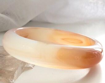 Colourful World! Orange Lace Agate Bangle #A76