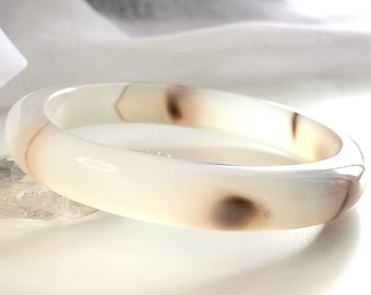 Colourful World! Watercolour Lace Agate Bangle #A84