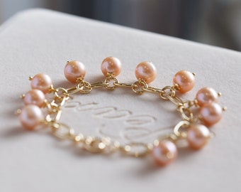 Skyla Orange Edison Pearl Bracelet