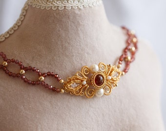 Paloma Garnet Choker Necklace