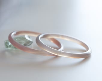 Twinkle Bell Pink Agate Stackable Bangle #AT17