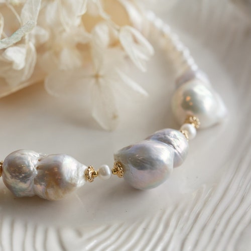 Luna Natural Baroque Pearl shops Beaded Necklace