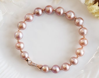 Natural Metallic Lustre Baroque Pearl Bracelet #1