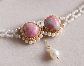 Madalyn Rhodonite Bowknot Choker Necklace