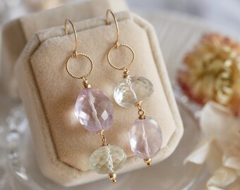 Arya Amethyst Asymmetry Earrings