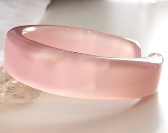 Colourful World! Pinkish Purple Natural Agate Bangle #A45