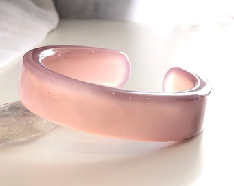 Colourful World! Light Purple Natural Agate Bangle #A43