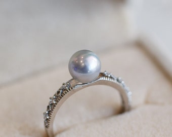 Jaycee Akoya Pearl Lace Band Ring