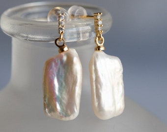 Beeba Natural Baroque Pearl Drop Earrings