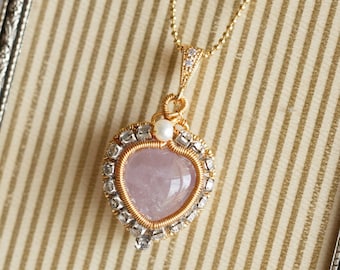 Lavender Amethyst Heart Pendant Necklace