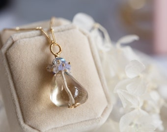 Amiah Smoke Quartz Gemstone Cluster Pendant Necklace