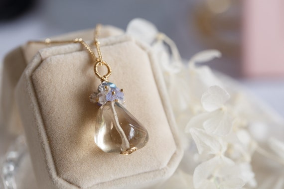 Amiah Smoke Quartz Gemstone Cluster Pendant Necklace