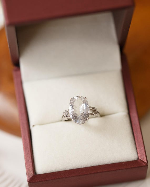 Olethea Natural Rock Quartz Silver Ring