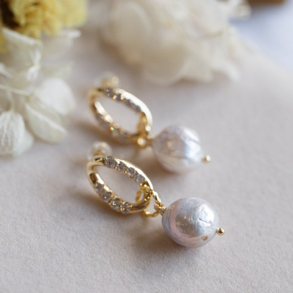 Alexandra Grey Baroque Pearl Earrings