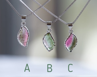 Aila Natural Tourmaline Silver Necklace