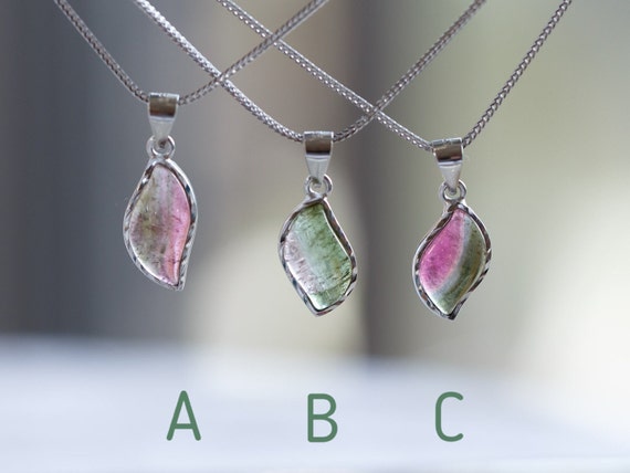 Aila Natural Tourmaline Silver Necklace