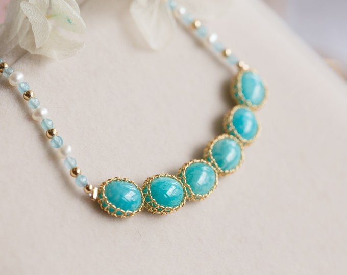 Featured listing image: Aubrielle Amazonite Pendant Necklace