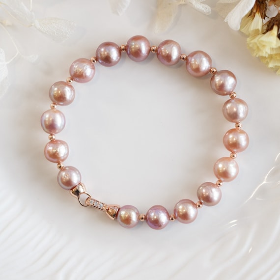 Natural Metallic Lustre Baroque Pearl Bracelet #1