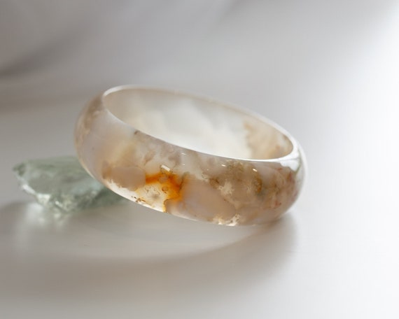 Sakura Cherry Blossom Agate Bangle #SAQ11