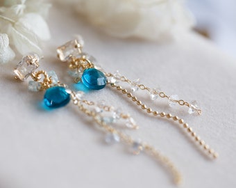 Katherine Quartz Cluster Drop Earrings