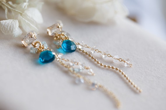 Katherine Quartz Cluster Drop Earrings