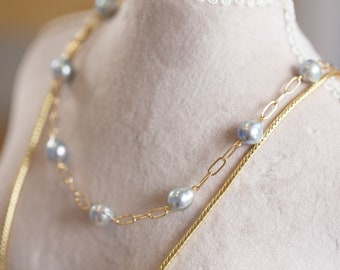 Ingrid Overtones Sea Pearl Layered Necklace