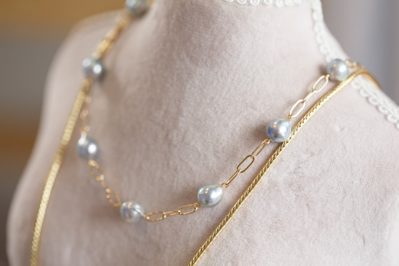 Ingrid Overtones Sea Pearl Layered Necklace