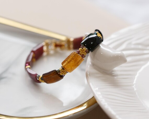 Avelyn Natural Multi Tourmaline Bangle Bracelet