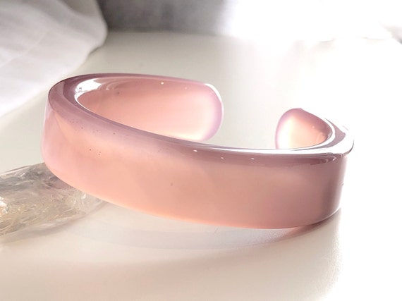 Colourful World! Light Purple Natural Agate Bangle #A43